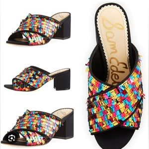 SAM EDELMAN Stanley Pinata Sequin Slide Sandals